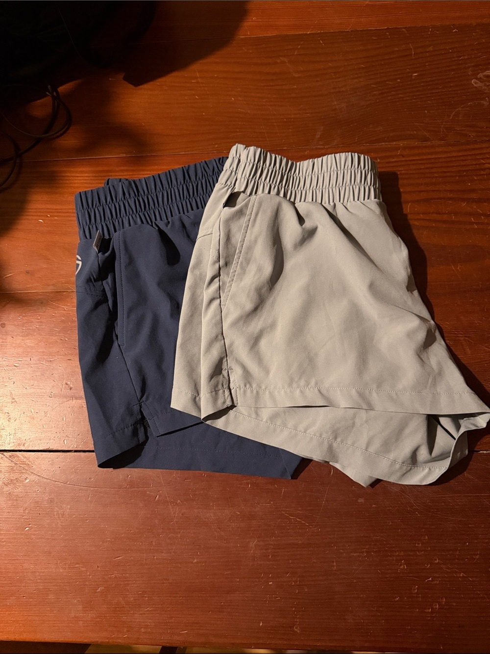 Bundle of 2 Magellan Outdoors Women’s Backpacker Shorts Small Gray and Navy Blue